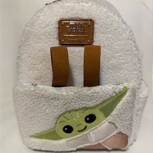 Loungefly Disney Parks Star Wars Baby Yoda Grogu Sherpa Fuzzy Mini Backpack